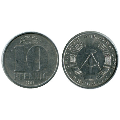 Монета 10 пфеннигов ГДР 1981 г. (А)
