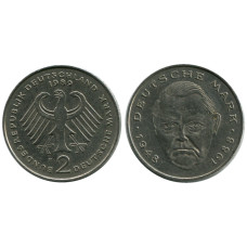 2 марки Германии 1989 г., (F) Людвиг Эрхард