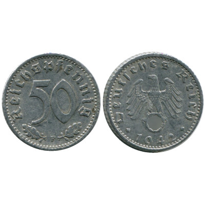 Монета 50 рейхспфеннигов Германии 1942 г. F