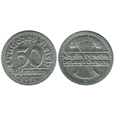 50 пфеннигов Германии 1921 г. D