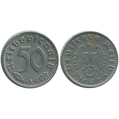 Монета 50 рейхспфеннигов Германии 1942 г. А