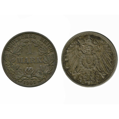 Серебряная монета 1 марка Германии 1907 г. (А)