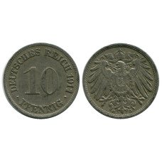 10 пфеннигов Германии 1911 г. (G)