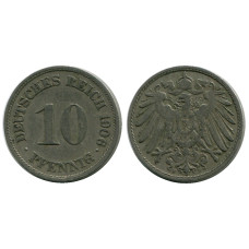 10 пфеннигов Германии 1906 г. (F)