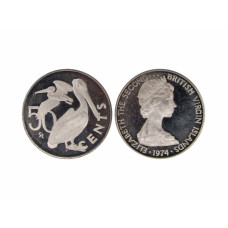 50 центов Британские Виргинские острова 1974 г. Пеликан