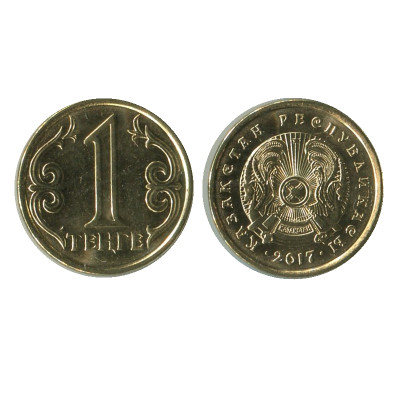 Монета 1 тенге Казахстана 2017 г. (магнитная)