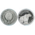 Серебряная монета 2 тенге Казахстана 2010 г., Снежный барс