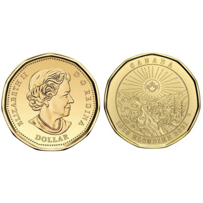 Монета 1 доллар Канады 2021 г. 125 лет Золотой лихорадке в Клондайке