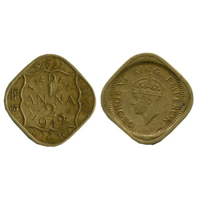 Монета 1/2 анна Индии 1942 г. Георг VI