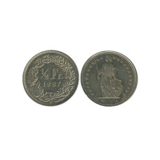 1/2 франка Швейцарии 1987 г.