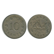 10 центов Мальты 1972 г.