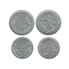Набор 2 монеты Франции 1948, 1949 гг.