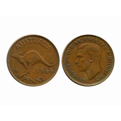 Монета 1 пенни Австралии 1944 г.