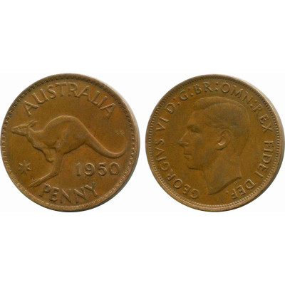 Монета 1 пенни Австралии 1950 г.