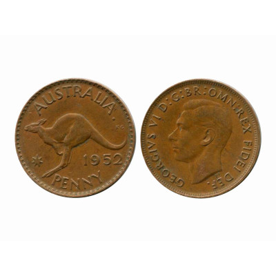 Монета 1 пенни Австралии 1952 г.