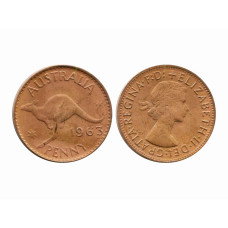 1 пенни Австралии 1963 г.
