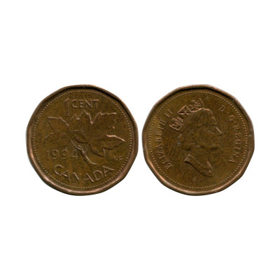Монета 1 цент Канады 1994 г.