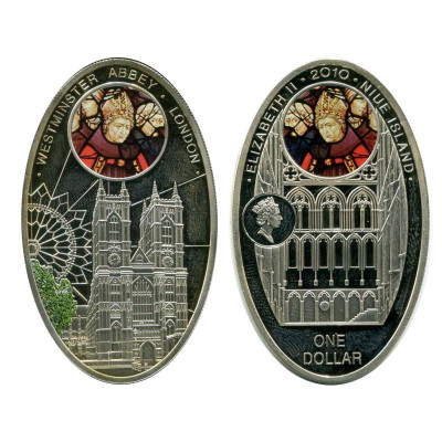 Монета 1 доллар Острова Ниуэ 2010 г. Вестминстерское аббатство, Лондон