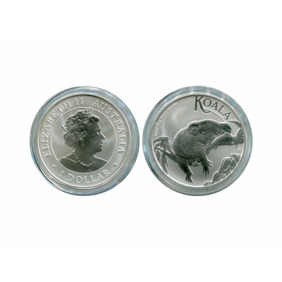 Серебряная монета 1 доллар Австралии 2022 г. Коала