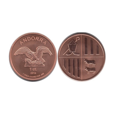 Монета 1 сантим Андорры 2014 г. (1 унция меди)