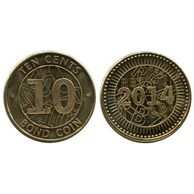 Монета 10 центов Зимбабве 2014 г. (UC)
