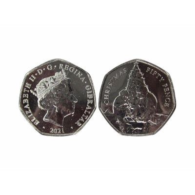 Монета 50 пенсов Гибралтара 2021 г. Рождество