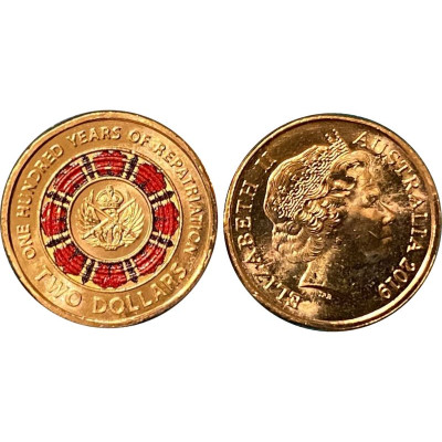 Монета 2 доллара Австралии 2019 г. 100 лет репатриации
