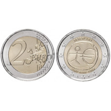 2 Евро Нидерландов 2009 Г., 10 Лет Экономическому и Валютному Союзу