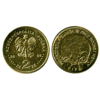 Монета 2 злотых Польши 2006 г. Чемпионат мира по футболу, Германия