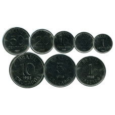 Набор из 8-ми монет Бразилии 1986 - 1988 гг.