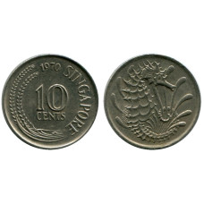 10 центов Сингапура 1970 г.