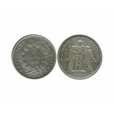 5 франков Франции 1873 г. (серебро) 1