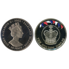 50 пенсов Фолклендские острова 2002 г., Корона (цветная)