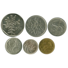 Набор из 6 монет Мальты разные года