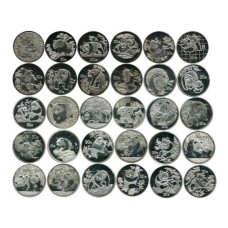 Набор из 30-ти монетовидных жетонов Китайская панда
