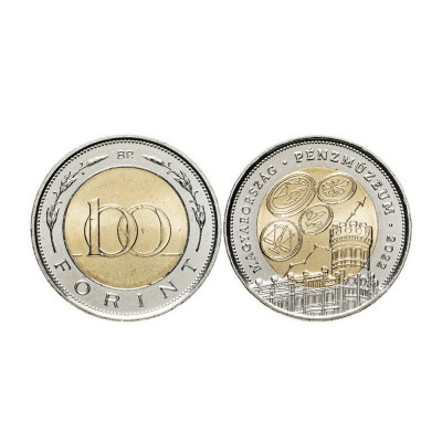 Монета 100 форинтов Венгрии 2022 г. Венгерский музей денег и туристический центр