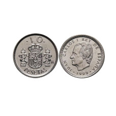 10 песет Испании 1999 г. Хуан Карлос I