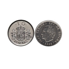 10 песет Испании 2000 г. Хуан Карлос I