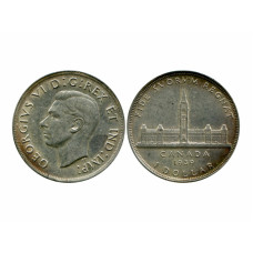 1 доллар Канады 1939 г. Королевский визит в Оттаву (1)