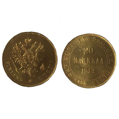 Монета 20 марок Финляндии 1912 г. S