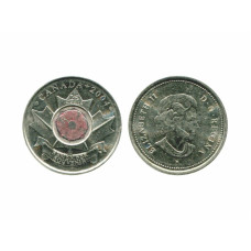 25 центов Канады 2004 г. День памяти цветная
