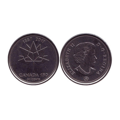 Монета 50 центов Канады 2017 г. 150 лет Конфедерации