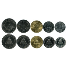 Набор 5 монет Никарагуа 2007 г.