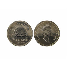 5 центов Канады 1992 г. 125 лет Конфедерации