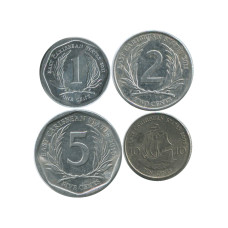 Набор из 4-х монет Карибских территорий