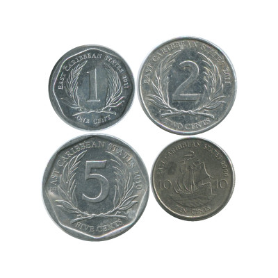 Монета Набор из 4-х монет Карибских территорий