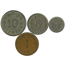Набор из 4-х монет Мальты 1972 г.