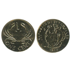 1 цент Сейшельских островов 2014 г., краб (AU)