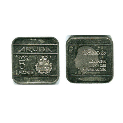 Монета 5 флоринов Арубы 1995 г.