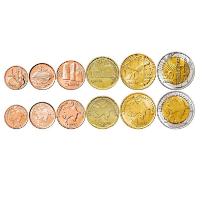 Набор 6 монет Азербайджана 2021-2023 гг. Новый тип